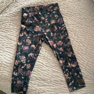 Lululemon fast and free capri 19” rose print